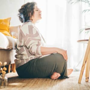 meditating on the floor