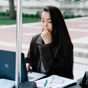 Woman with laptop