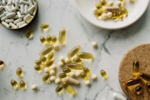 pills on a table