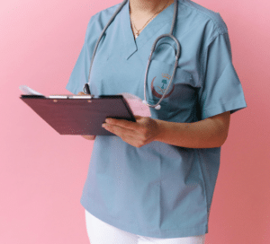 Nurse holding a chart