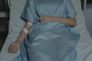 Someone in a hospital bed