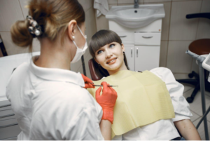 Woman at Dentist office